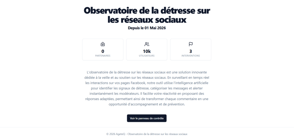 Figure 1 — Page d'accueil de SocialWatcher