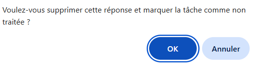 Figure 12 — Message de confirmation avant suppression de la réponse