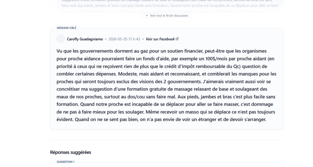 Figure 5 — Le commentaire « Message ciblé » à l'origine de l'alerte